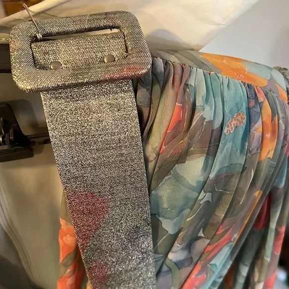 VTG William Pearson 70s Maxi Dress Size 8 Long balloon Sleeve flower Print funky - Picture 7 of 16